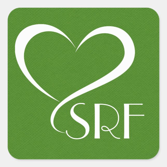 Coração Contemporânea com o Adesivo de Iniciais (Frente)