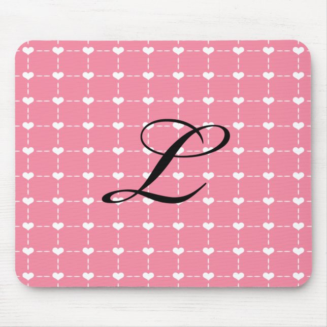 Coração cor-de-rosa Mousepad (Frente)