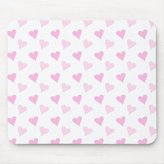Coração cor-de-rosa Mousepad (Frente)