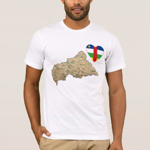 Coração da bandeira de Centrafrique e t-shirt do