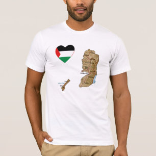 Coração da bandeira de Palestina e t-shirt do ma