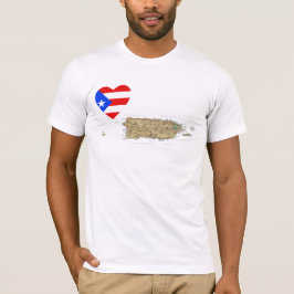 Coração da bandeira de Puerto Rico e t-shirt do