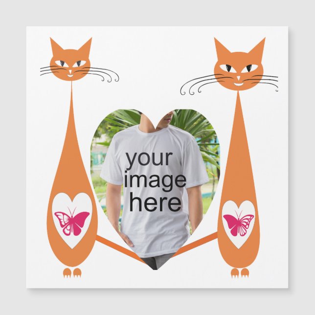 Coração de Amor de Cat Editável - Design de texto  (Frente)