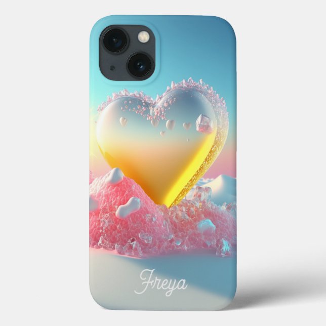 Coração de Amor Feminino Moderno Personalizado Nom (Verso)