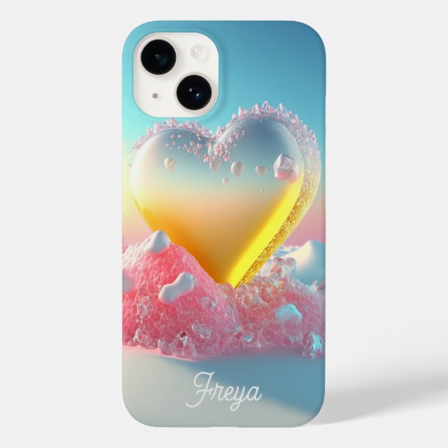 Coração de Amor Feminino Moderno Personalizado Nom (Verso)