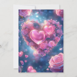 Coração de Amor Floral: Convite para Casamento de