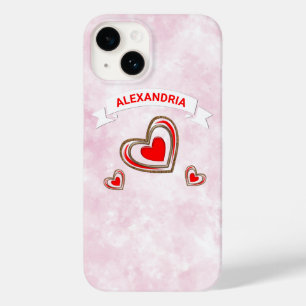 Coração de Amor Rosa Moderno Amor Personalizar Aqu