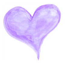 Coração de Aquarela Pintado à Mão Roxo