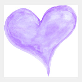 Coração de Aquarela Pintado à Mão Roxo