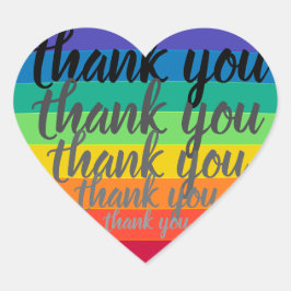 Coração de arco-íris OBRIGADO Adesivo