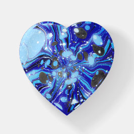 Coração de Arte de Explosão em Groovy Azul abstrat