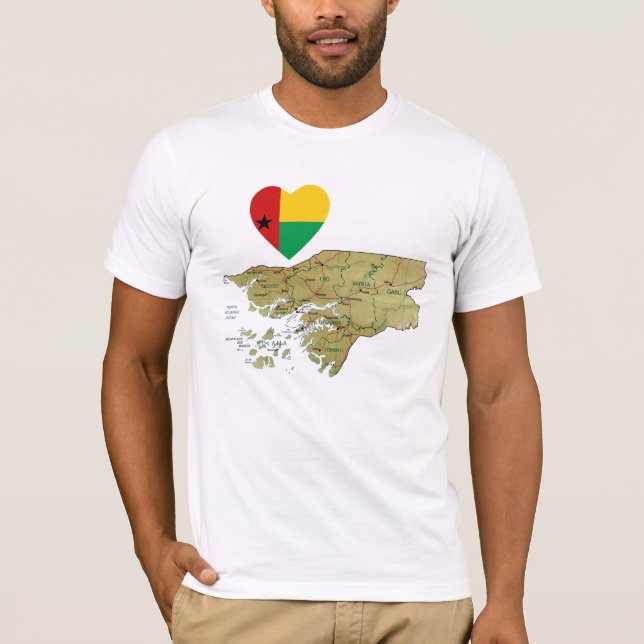 Coração de Bandeira da Guiné-Bissau e Camisa de Ma (Frente)