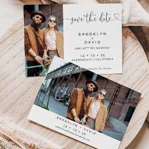 Coração De Caligrafia Minimalista Salve O Cartão D