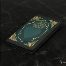 Coração de Caligrafia Teal Dourado Tecido