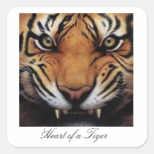 Coração de etiquetas de um tigre