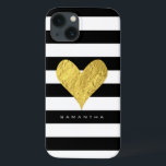 Coração de Folha de Ouro<br><div class="desc">PERSONALIZAÇÃO ♡ Adicione seu nome, monograma, mensagem etc. ♡ Use suas fontes favoritas. ♡ Adicionar cores personalizadas. NOTE ♡ As cores exibidas on-line podem variar ligeiramente do produto real. ♡ Esse design tem elementos projetados para se parecer com ouro metálico, mas não será impressa nenhuma tinta ou folha metálica nesse...</div>