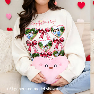 Coração de Galentine Foto Laço Colagem Suéter Amig