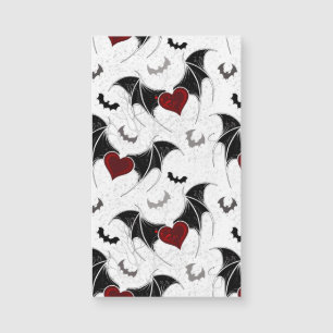 Coração de Halloween com asas de morcego pretas