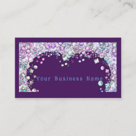 Coração de Joia Cartão de visita roxa personalizáv