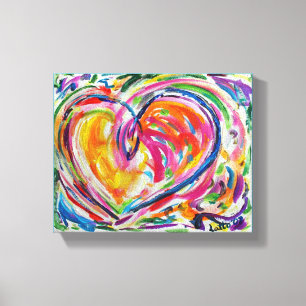 Coração de Joy Painting Canvas