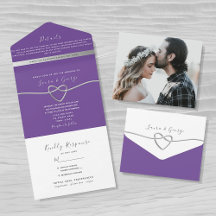 Coração de Prata Roxo Casamento