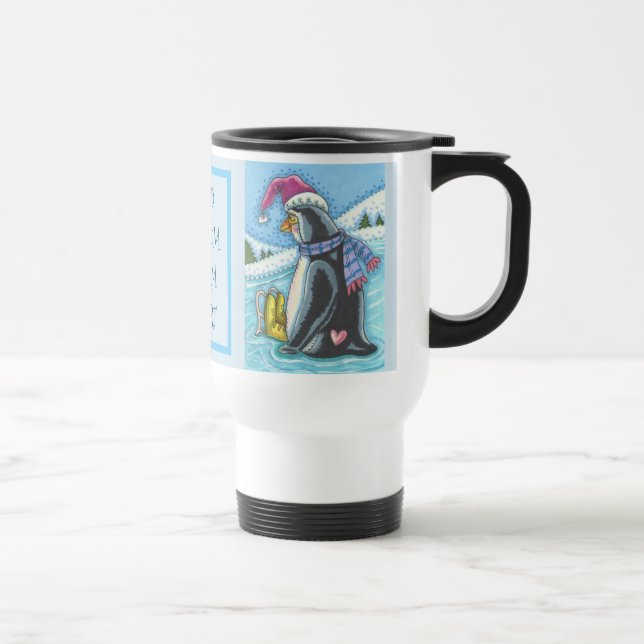 CORAÇÃO DE QUERIDA DE FUNDO FRIO, CANECA DE VIAGEM (Direita)