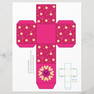 Coração de tendência colorida e Modelo de caixa de