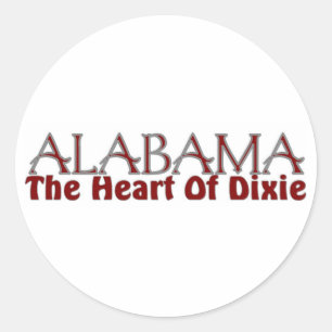 Coração do Alabama com adesivos Dixie