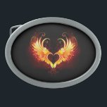 Coração do Anjo Fogo com Asas<br><div class="desc">Coração de anjo com asas flamejantes em fundo preto.</div>