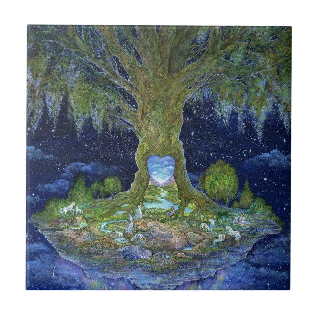 Coração do Azulejo cerâmico de árvore 6x6 (Frente)