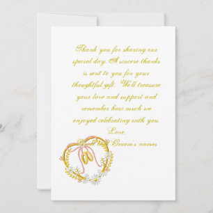Coração do Casamento Dourado Obrigado Cartões