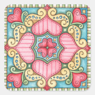 Coração do Doodle - etiquetas