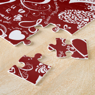 Coração Doodles Red Quebra-cabeça