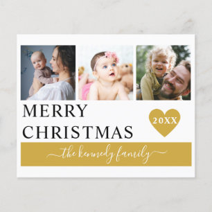 Coração Dourada 3 Fotografia de Feliz Natal 