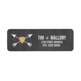 Coração Dourado Chalkboard + Seta | ETIQUETAS DE C