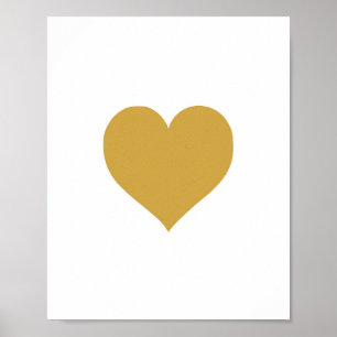 Coração Dourado - Impressão de Arte - Decor