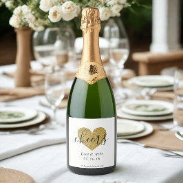 Coração Dourado Moderno Chuva de Noiva de Casament