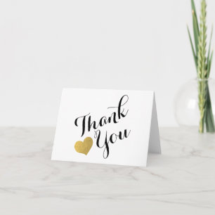 Coração Dourado Tipografia Elegante Agradecimento 