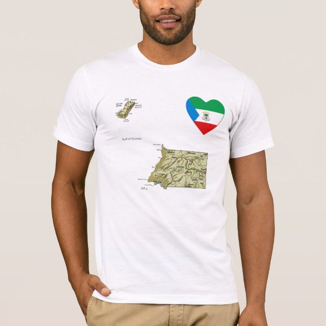 Coração e Camisa de Mapa da Guiné Equatorial (Frente)