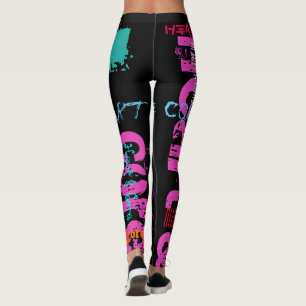 Coração e Núcleo repetindo 10 letras Leggings