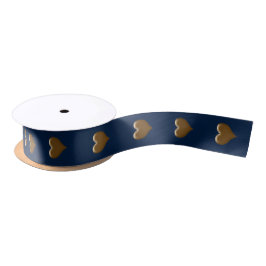 Coração Elegante de Dourado Azul Dourado Brugado