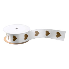 Coração Elegante de Dourado Branco Dourado escovad