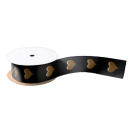 Coração Elegante de Dourado Preto Dourado Esmagado