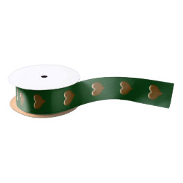 Coração Elegante de Verde Dourado Dourado escovado