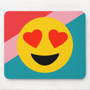Coração Emoji do amor em listras Mousepad