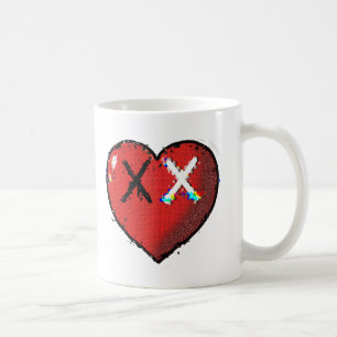 Coração emote caneca de café com a esquerda