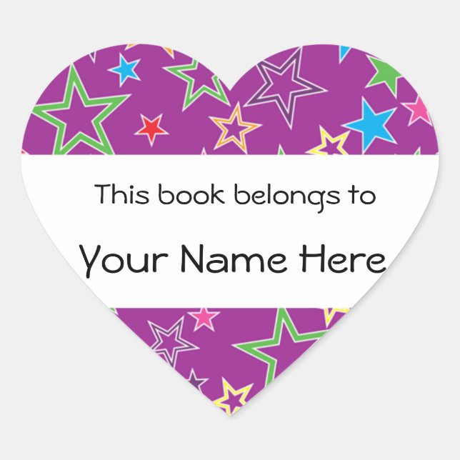 Coração Este Livro Pertence Ao Adesivo Personalizado (Frente)
