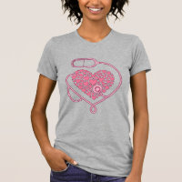 Coração Estetoscópio Amor Médico Desenho de Camisa