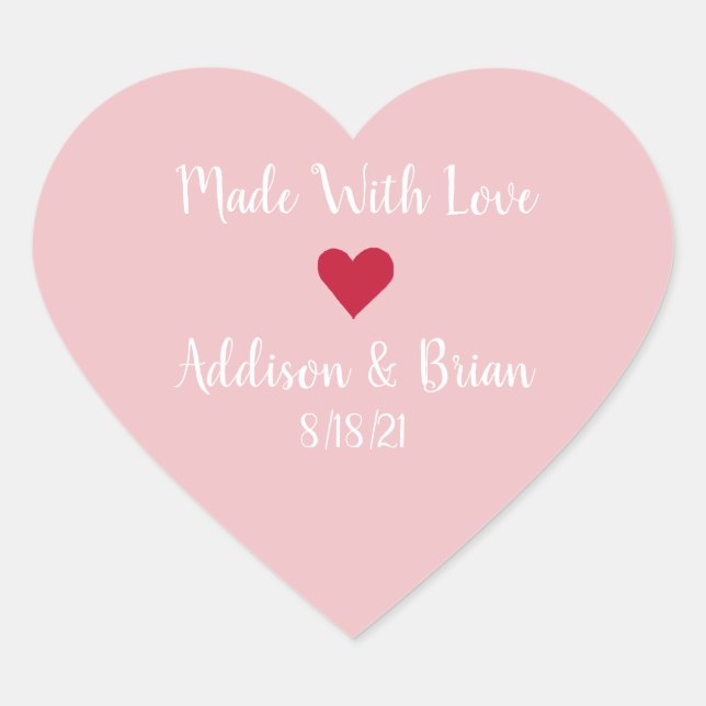 Coração Feita Com Um Adesivo Personalizado Com Amor (Frente)