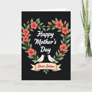 Coração Floral Querida Irmã Cartão